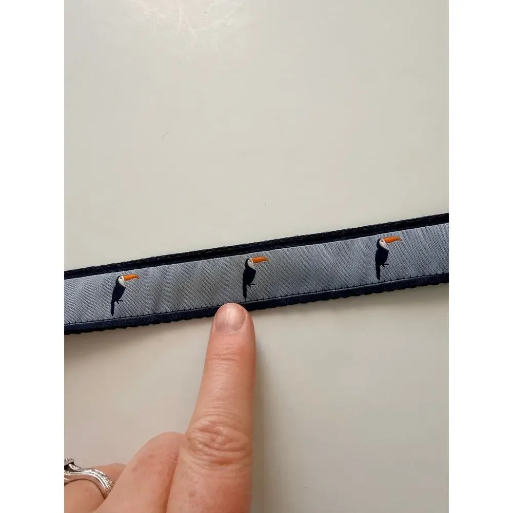 Janie & Jack Blue Webbed Toucan Print D-Ring Belt